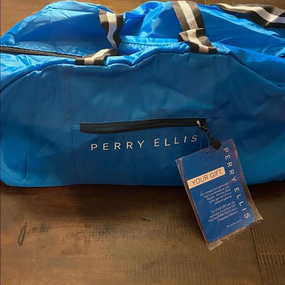 Perry Ellis Blue Duffel Bag